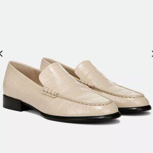 BRAND NEW Vince Ivory Croc-Embossed Leather Loafer in Size 42